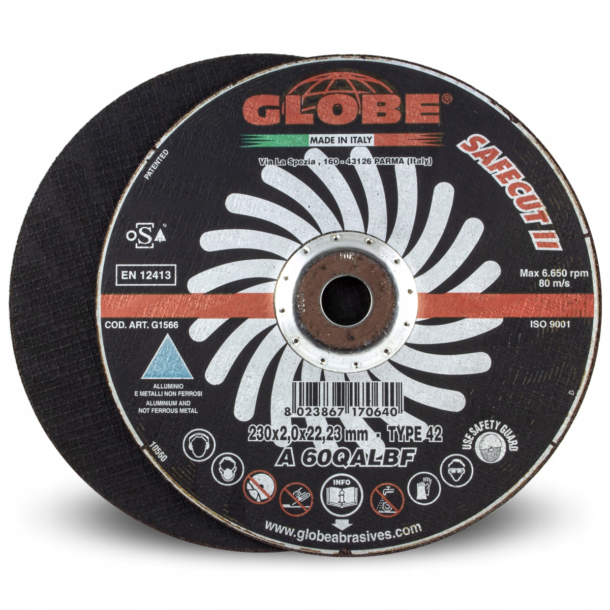 

Tarcza do cięcia aluminium Globe 230x2 SafeCut