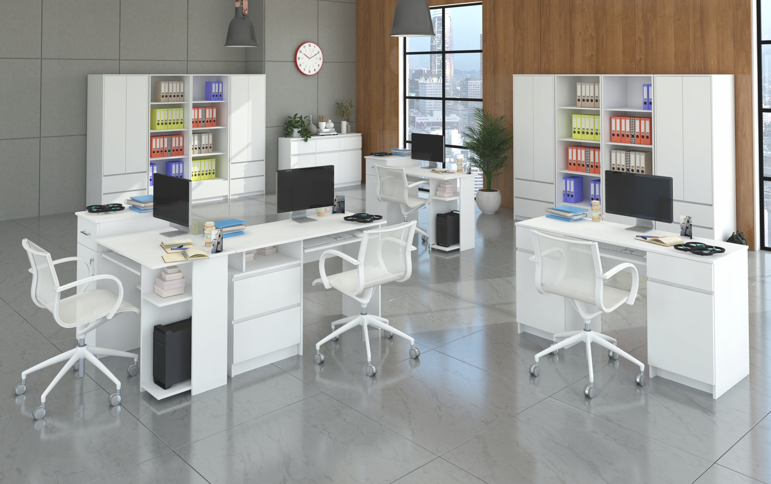 Szafa garderoba 90cm 2d 2sz biała B-9 Wysokość mebla 180 cm