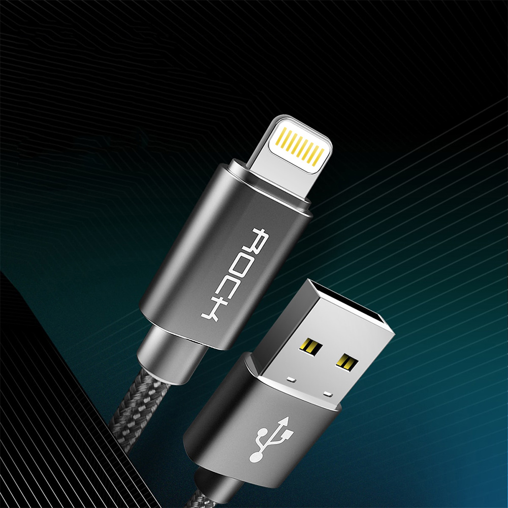 

Solidny Kabel Rock Usb do iPhone 5 Se 6S 7 8 X 1m
