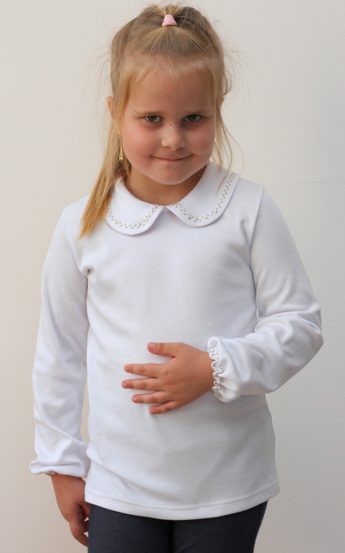 BLUZKA BIAŁA Z KOŁNIERZYKIEM ROZ. 92 - KLAUDYNKA Kolor biały