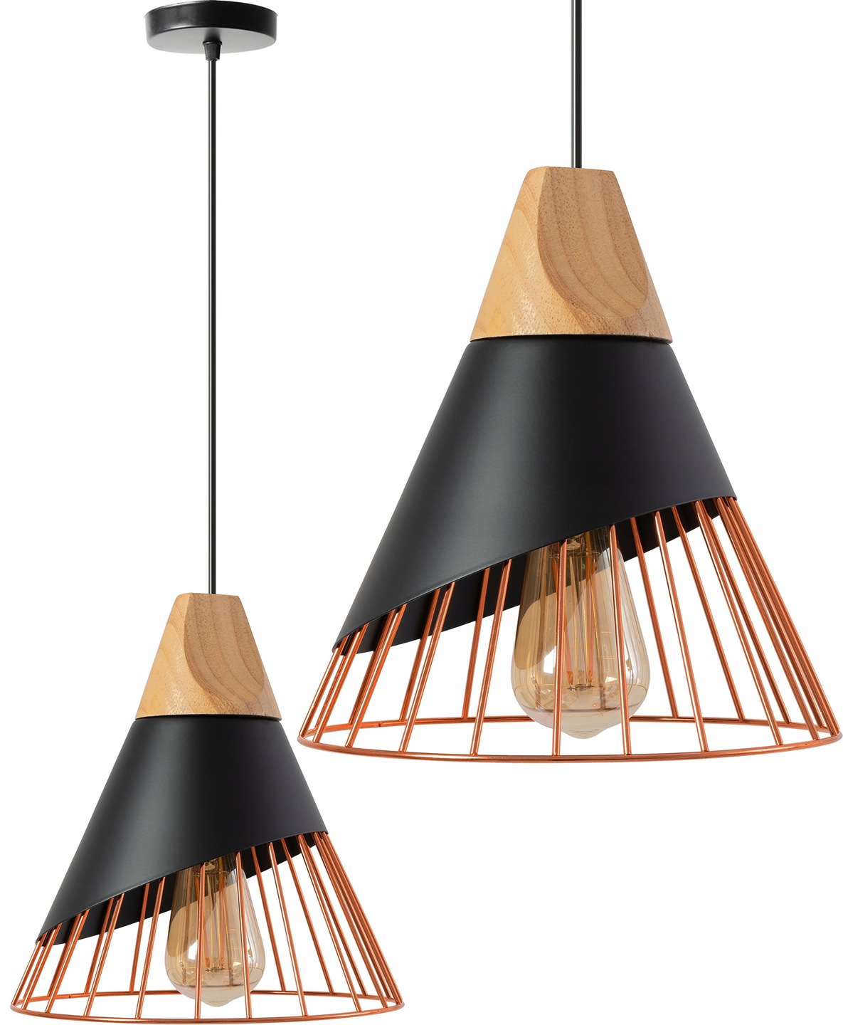 

Lampa Sufitowa Wisząca Skandynawska Czarna Róż