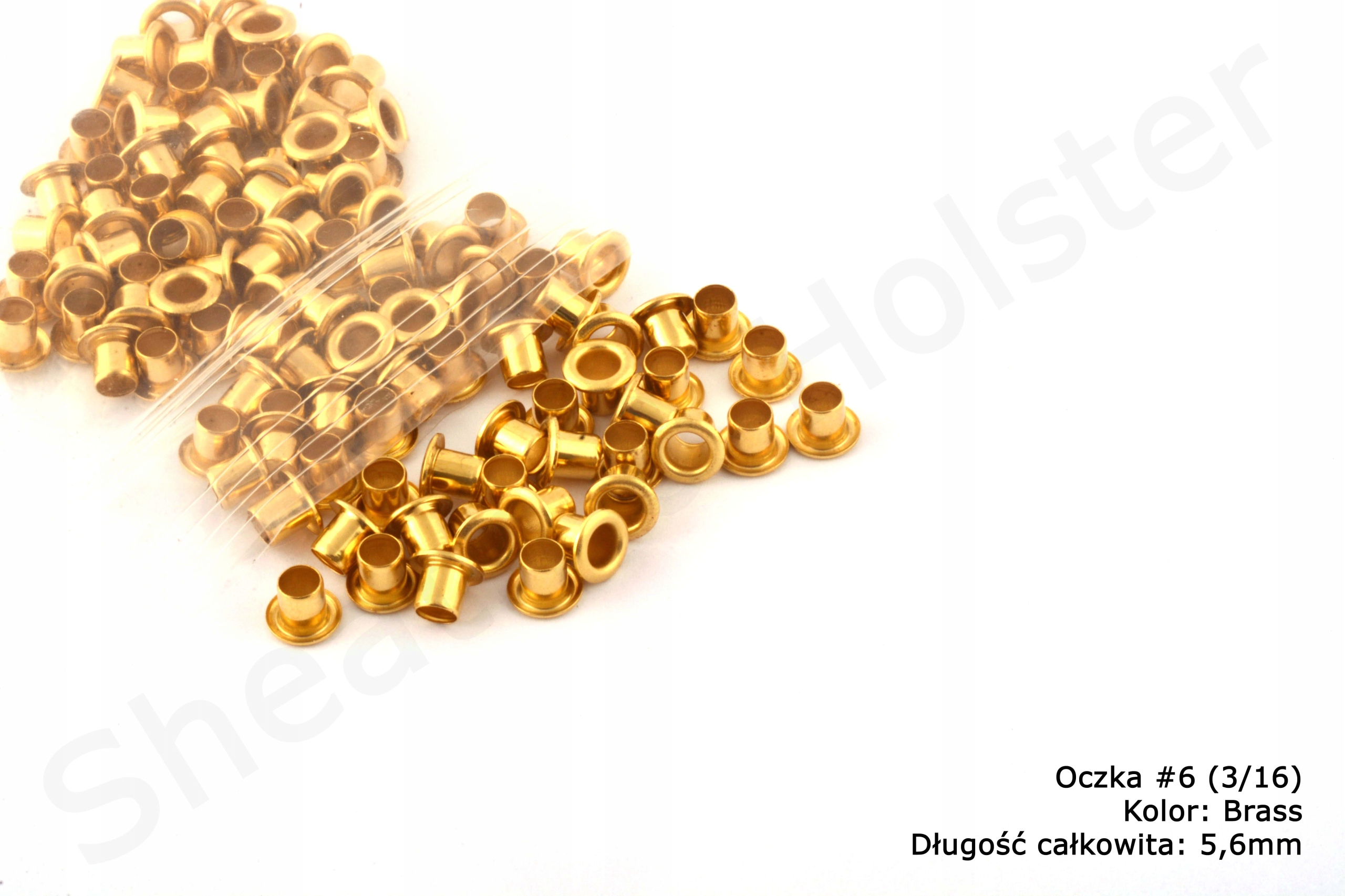 Oczka do Kydexu -brass- dł. 5,6mm 25 sztuk