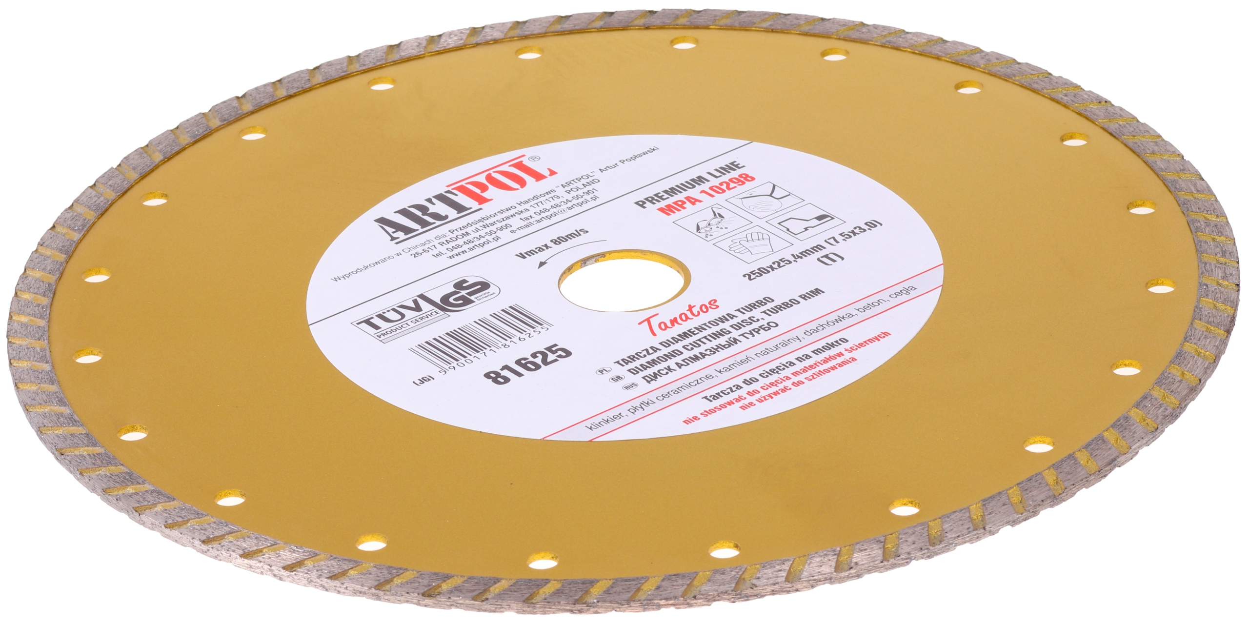 

Tarcza Diamentowa 180x25 Klinkieru Dachówki Cegły