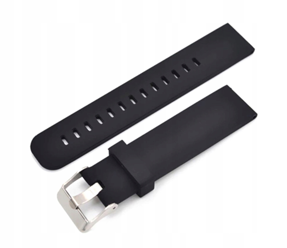

Pasek do zegarka silikonowy 20mm czarny teleskopy