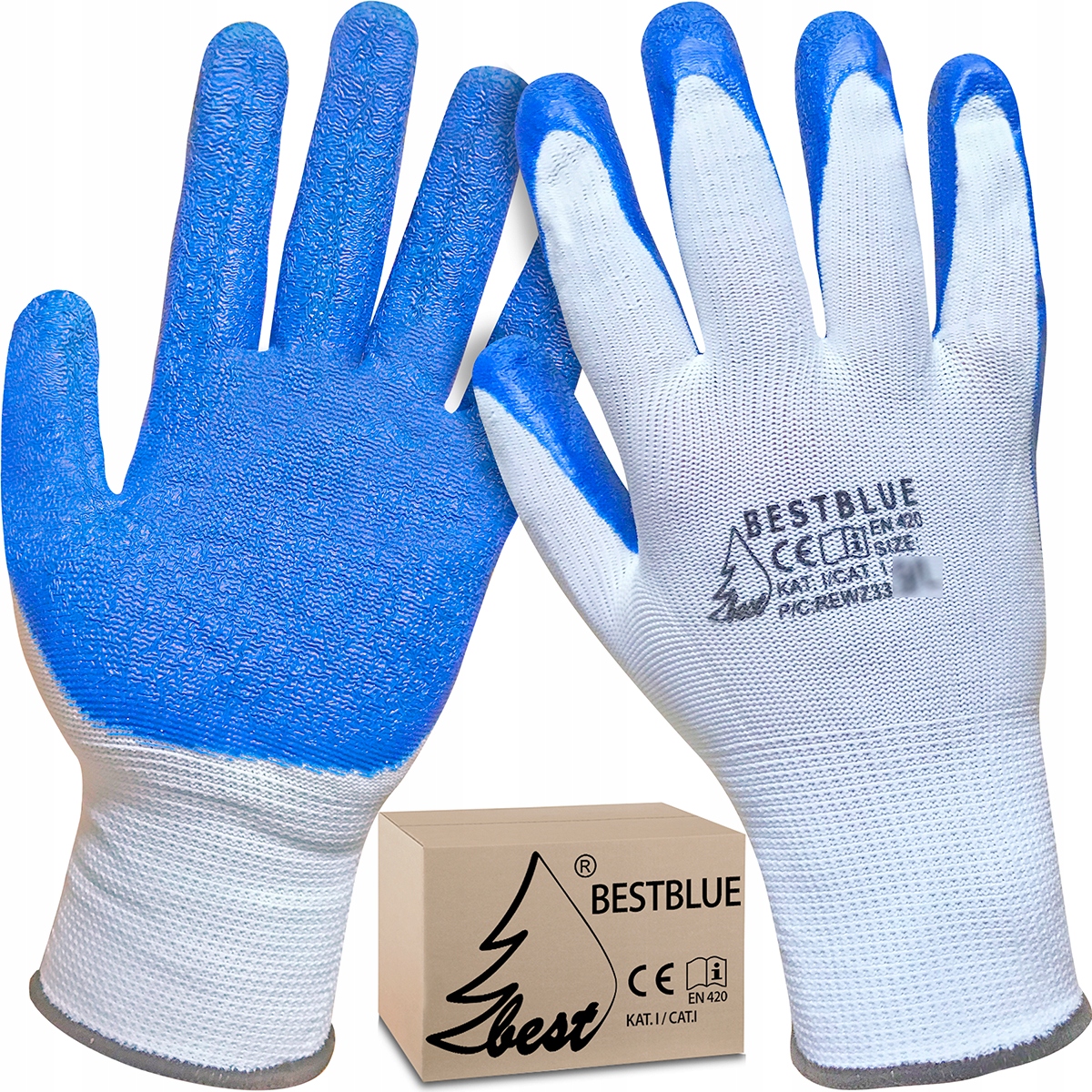 

Rękawice rękawiczki robocze Best Blue Lateks r.7/S