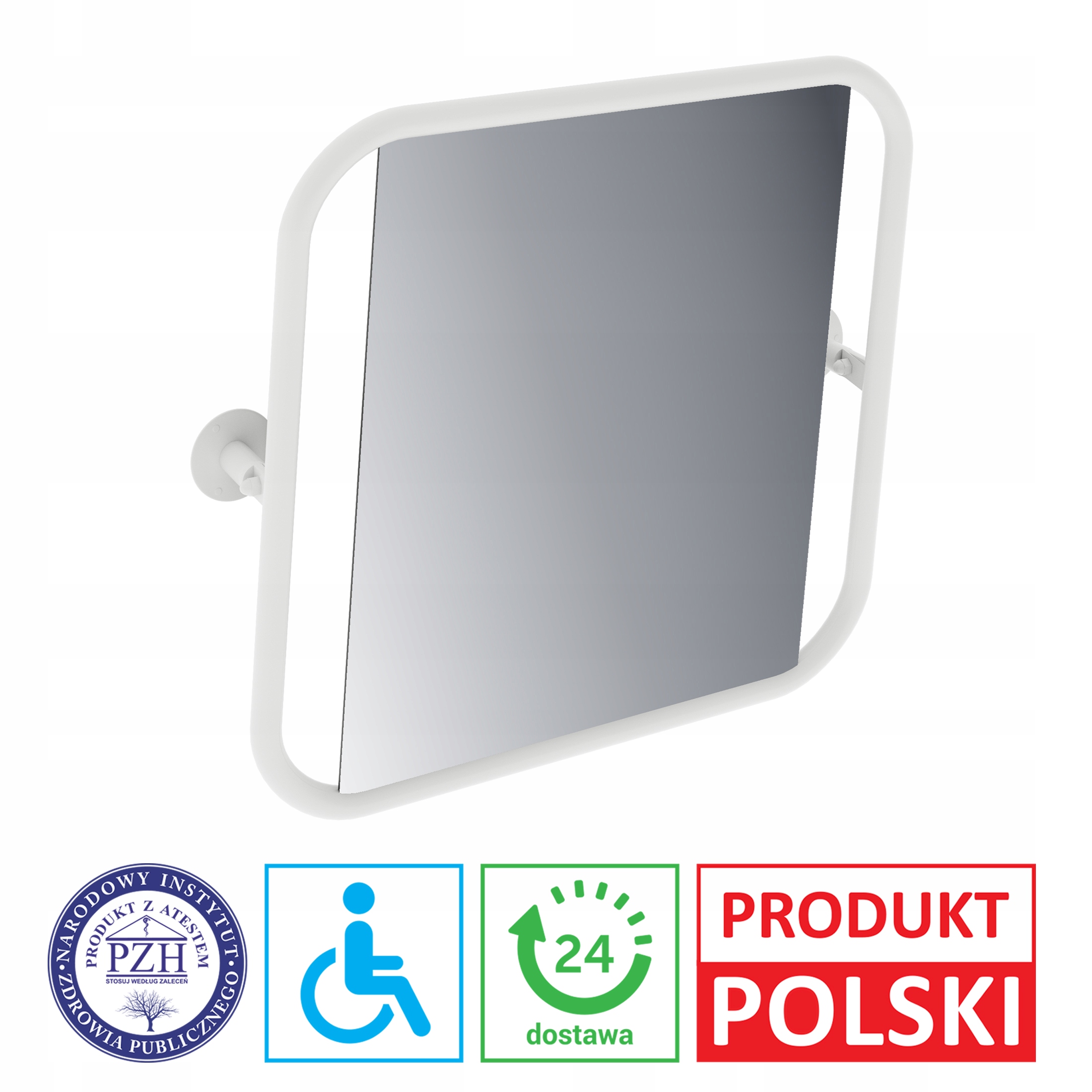 

Lustro uchylne dla niepełnosprawnych z ramą pełną