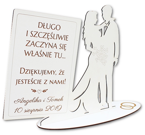 

Tablica Powitalna ślub Biała Młoda Para Grawer