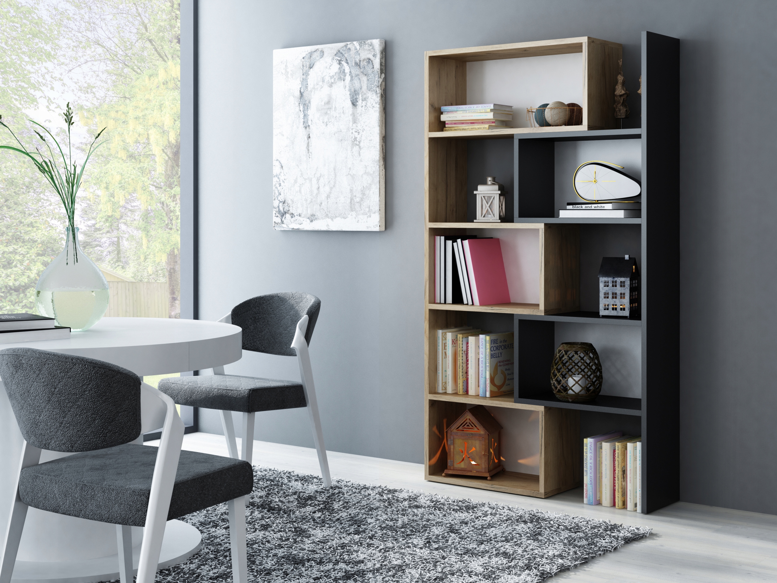 NOWOCZESNY REGAŁ ROZSUWANY Wysokość mebla 180 cm