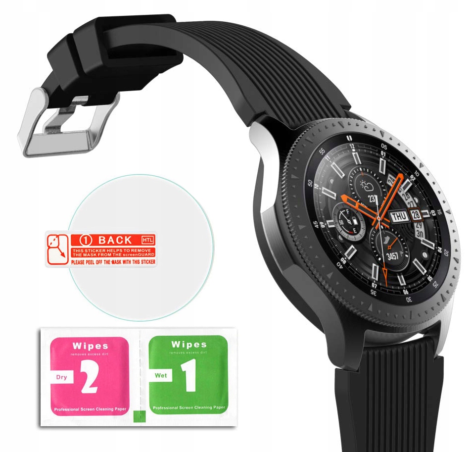 

Czarny Pasek Smartwatch Samsung Gear S3 +szkło 9h