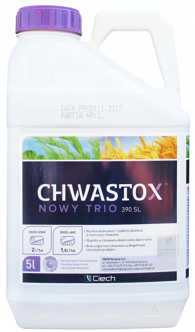 Chwastox Nowy Trio 390SL 5L mniszek, komosa w zbożach jarych, trawnikach