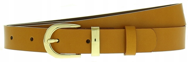 

Damski Pasek Skórzany 1,9 cm - Klasyk - Karmelowy