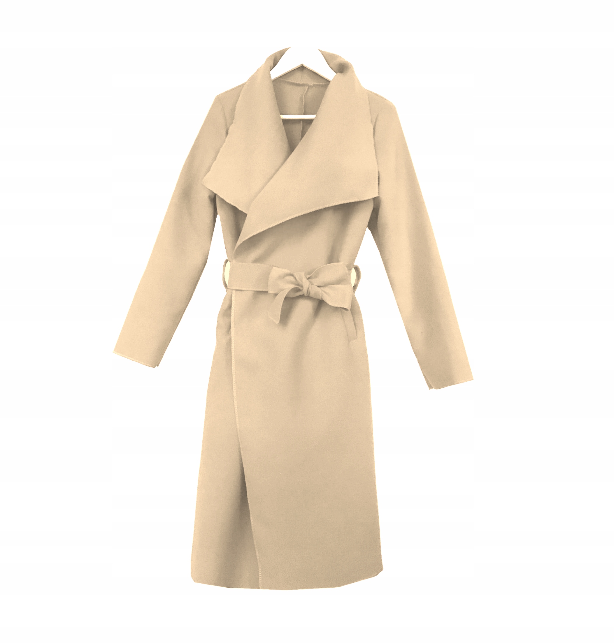 

Płaszcz Flauszowy półdługi Kołnierz beżowy