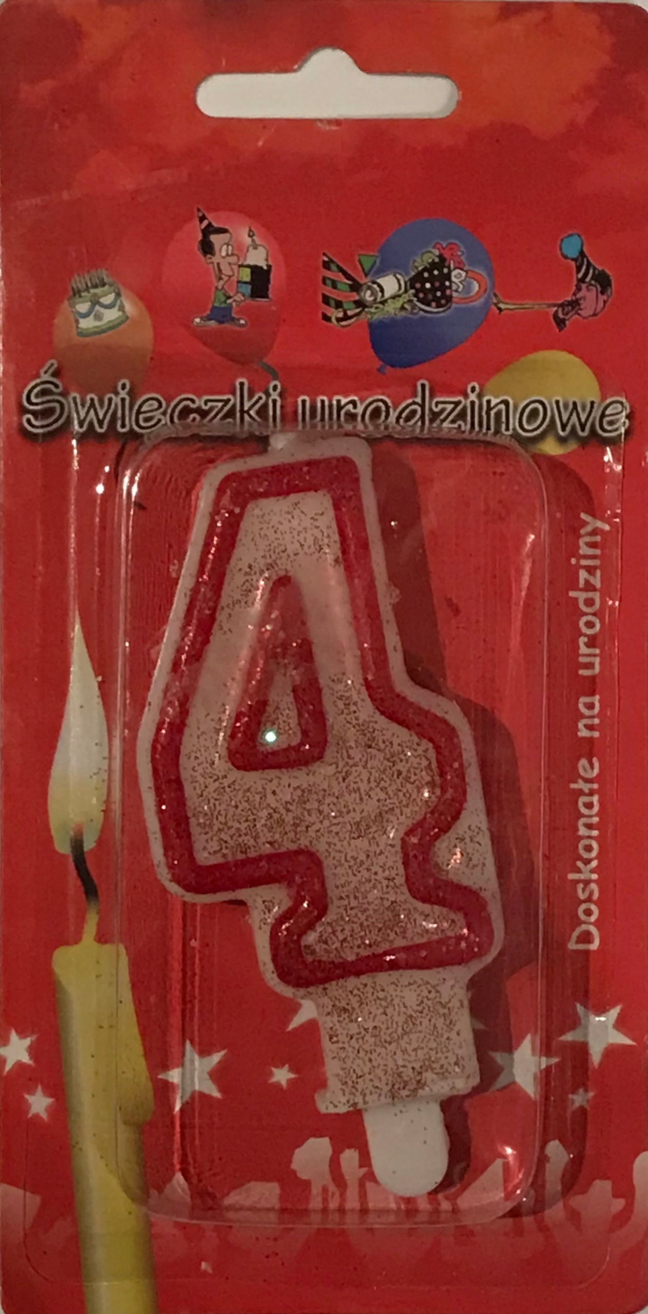 Świeczka urodzinowa ''8'' czerwona z brokatem 62-08 — 5