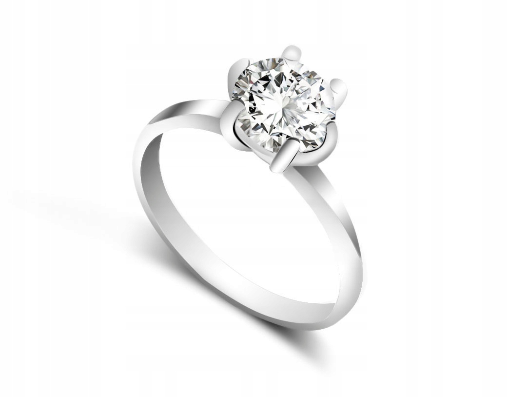 

Srebrny Pierścionek Klasyczny Kamień 7mm 925 r.15