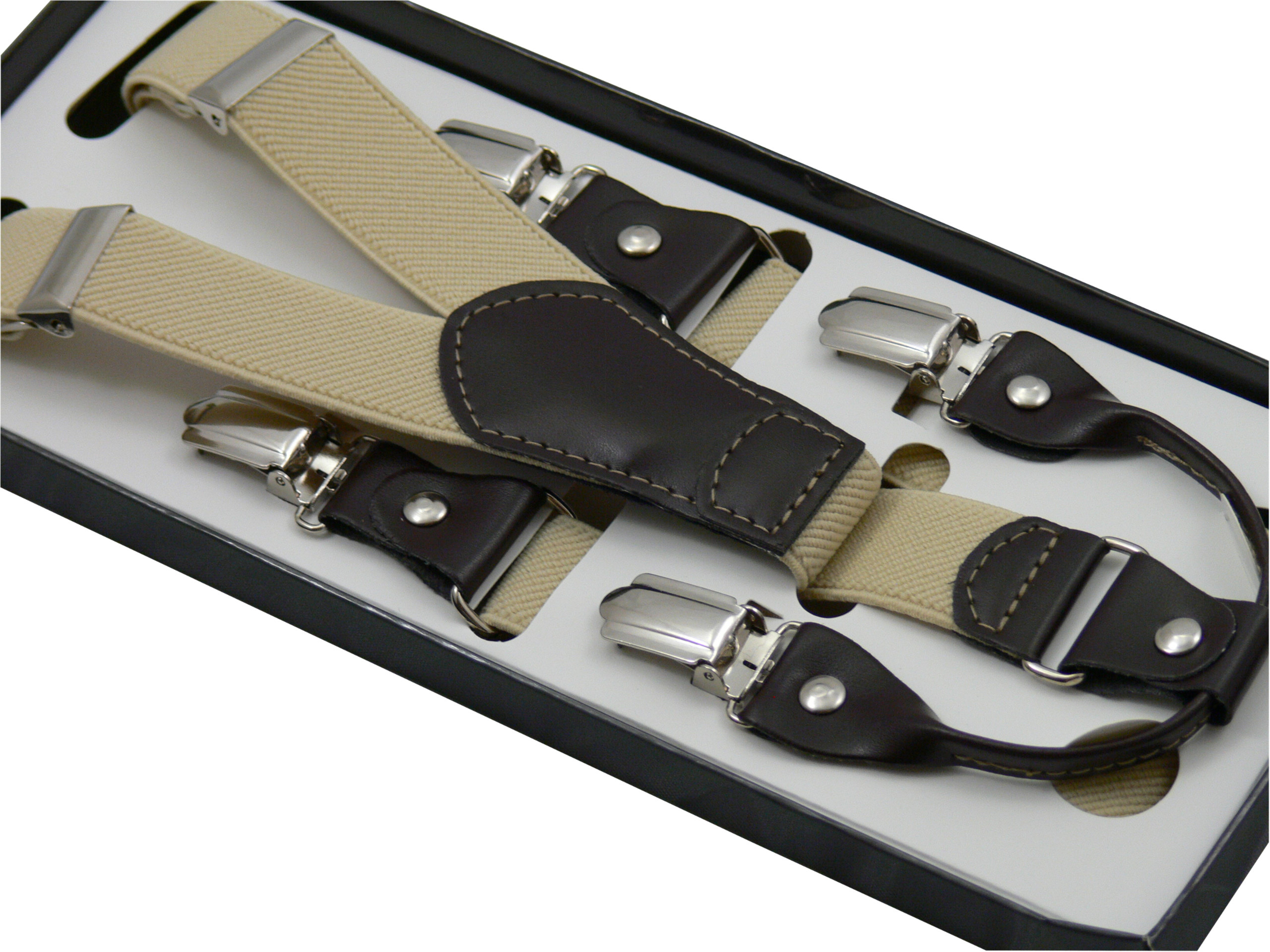 WĄSKIE ELEGANCKIE SZELKI MĘSKIE TYPU SLIM, PUDEŁKO Wzór dominujący bez wzoru