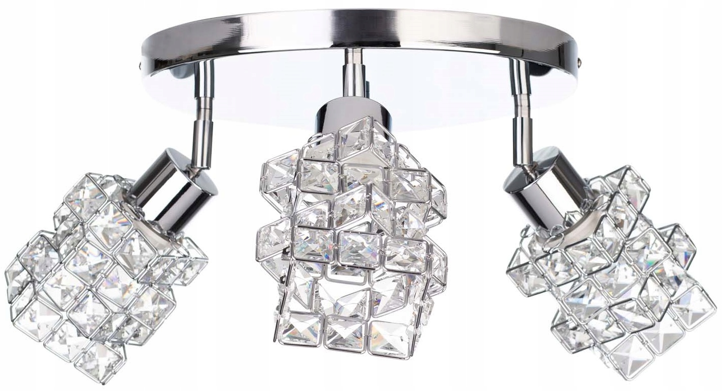 

Lampa Wisząca Chrom Kryształki Diamenty plafon led