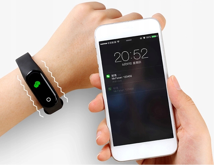 SMARTBAND DO MI BAND M4 SMARTWATCH OPASKA PULS Transmisja danych brak