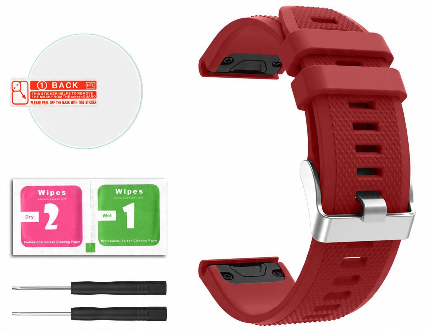 

Silikonowy Pasek Garmin Fenix 5 Bordo Folia Gratis