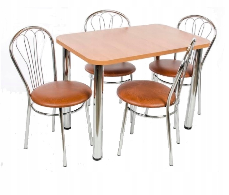 

Zestaw stol 100/65 chrom + 4 krzesła venus nowe