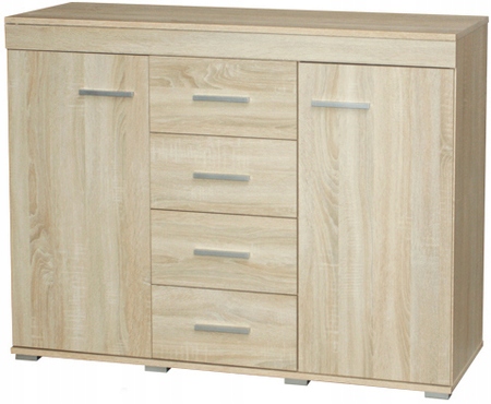 

Komoda 4 szuflady 2 drzwi dąb sonoma 120cm M-4