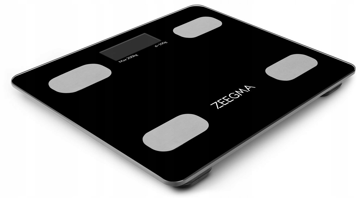 WAGA ŁAZIENKOWA SZKLANA ANALITYCZNA GEWIT 17w1 APKA n iOS ANDROID BLUETOOTH Model ZEEGMA ZE-GEWIT BLACK WAGA ANALITYCZNA