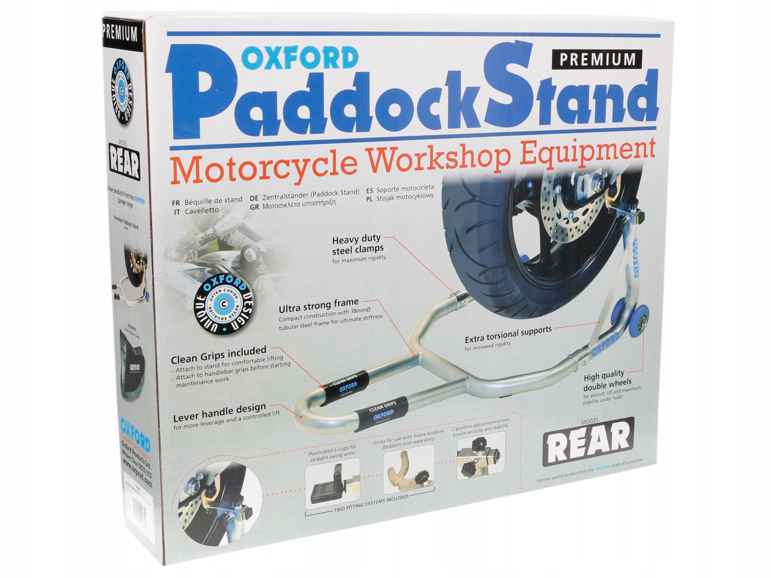 PODNOSNIK MOTOCYKLOWY OXFORD POD TYLNY WAHACZ KPL