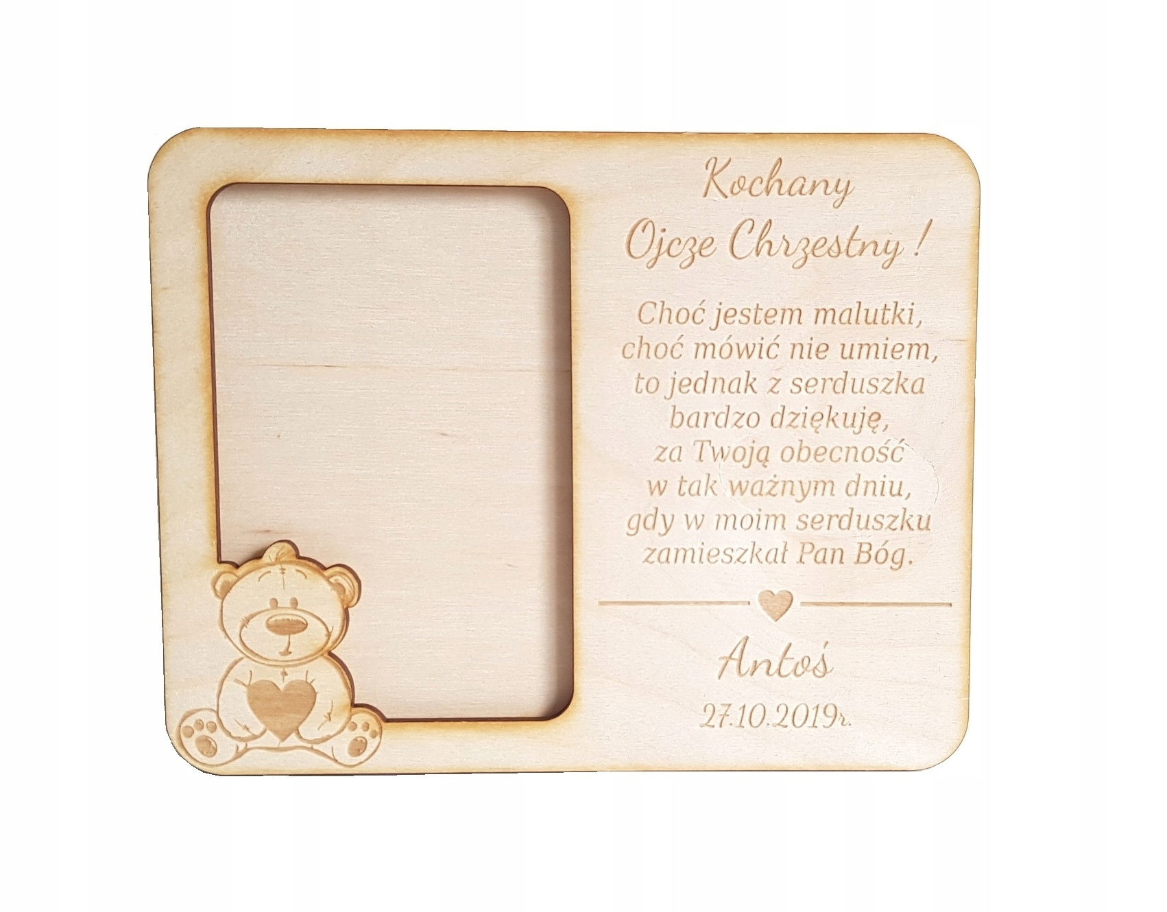 RAMKA NA ZDJĘCIE PAMIĄTKA CHRZTU DLA CHRZESTNEGO
