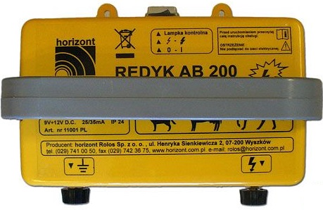PASTUCH ELEKTRYZATOR UNIWERSALNY 9/12/230V REDYK AB200 POLSKI PRODUKT Marka inny