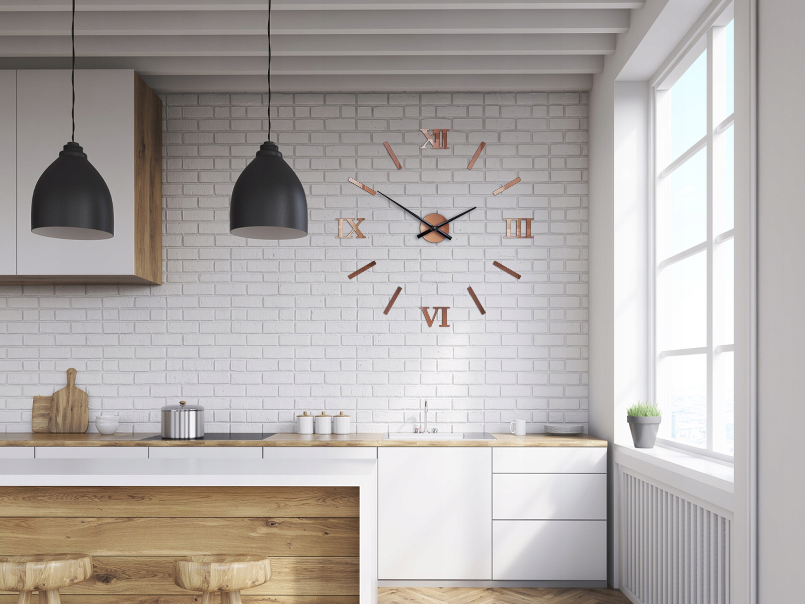 Zegar ścienny RZYMSKIE CYFRY -75 cm! CIEKAWY DIY Szerokość całkowita 75 cm