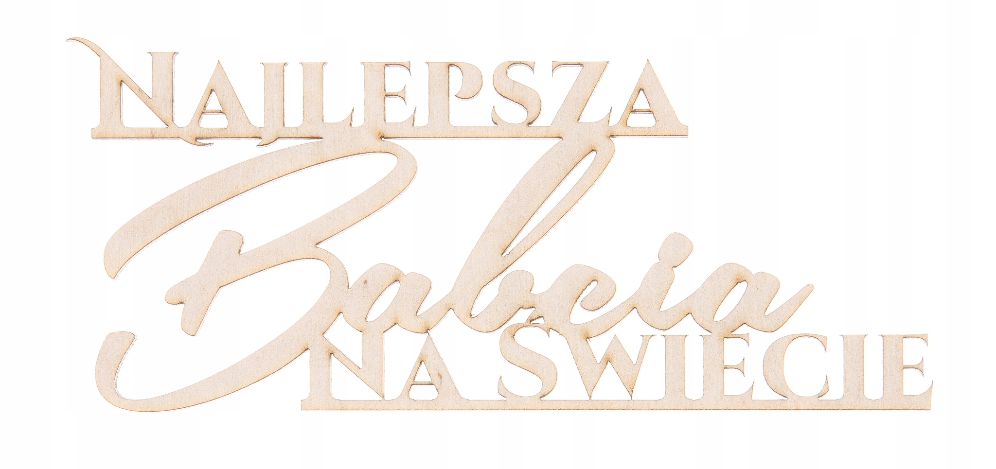 Dekor ze sklejki – napis „Naj babcia na świecie”