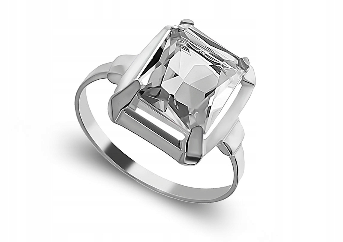 

Srebrny Pierścionek Cyrkonia 10x8mm Srebro 925 r17