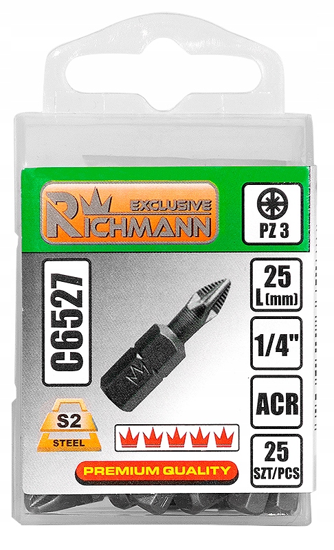 

Richmann C6527 Zestaw 25szt. Bitów Grot PZ3 25mm