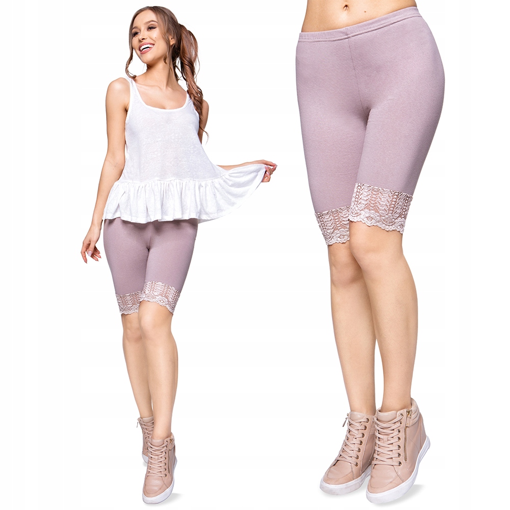 

Kolarki 1/2 Legginsy Koronka Bawełna Beż 3XL Lkl