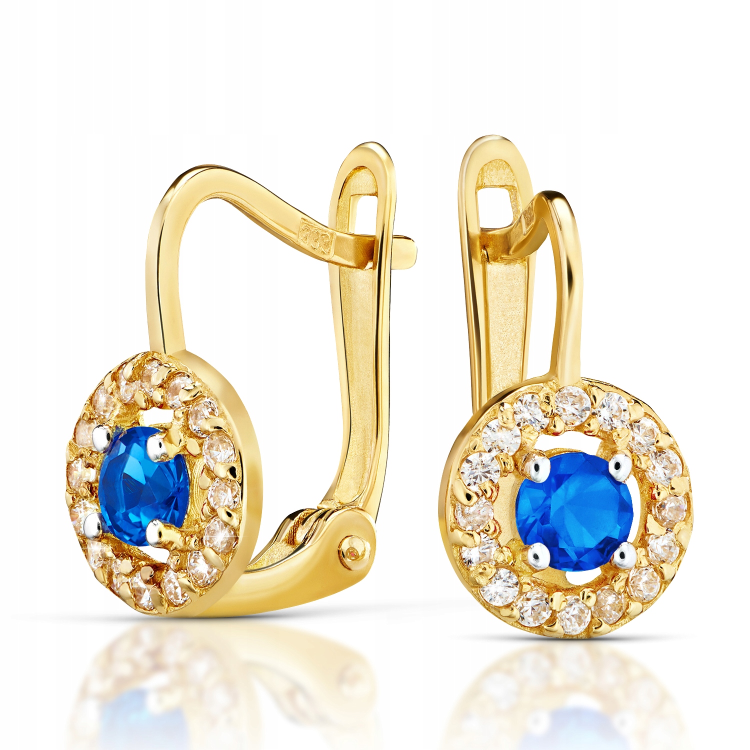 ZŁOTE KOLCZYKI Z CYRKONIAMI ZŁOTO 585 14K 2376sz-3