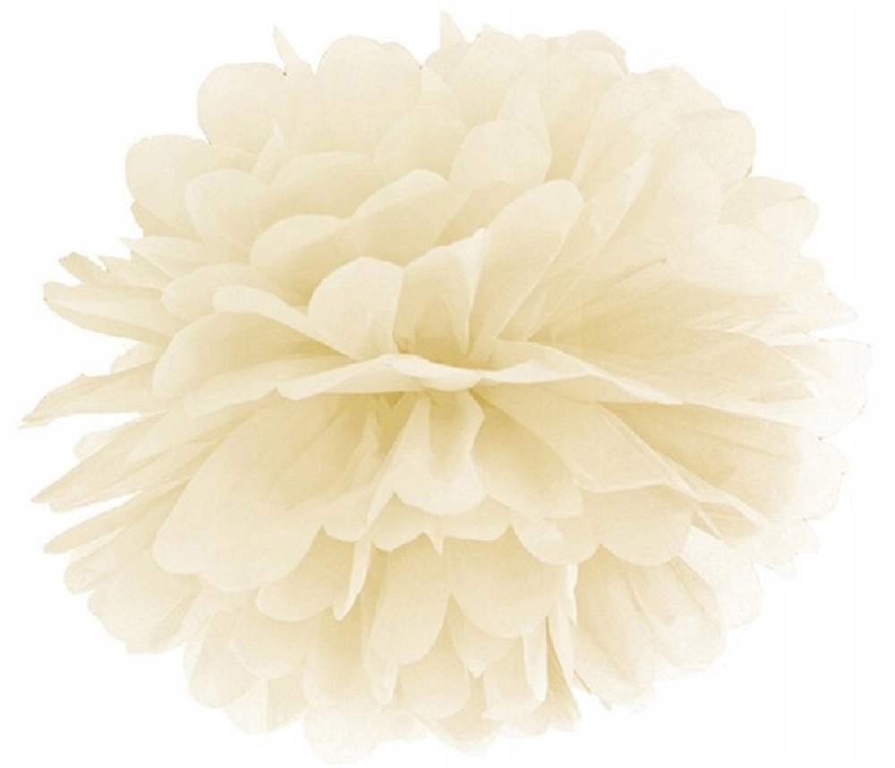 

Pompon bibułowy kremowy 25 cm