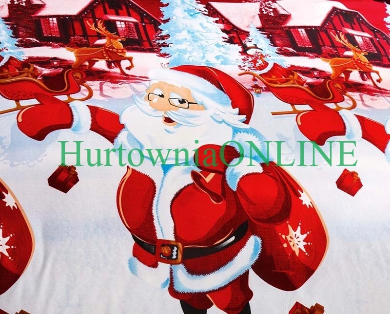 ŚWIĄTECZNA POŚCIEL MIKOŁAJ RENIFERY 160x200 4CZ Liczba elementów w zestawie 4 części