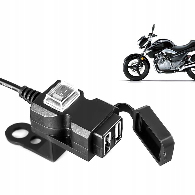 ŁADOWARKA USB NA MOTOR MOTOCYKL Z WYŁĄCZNIKIEM