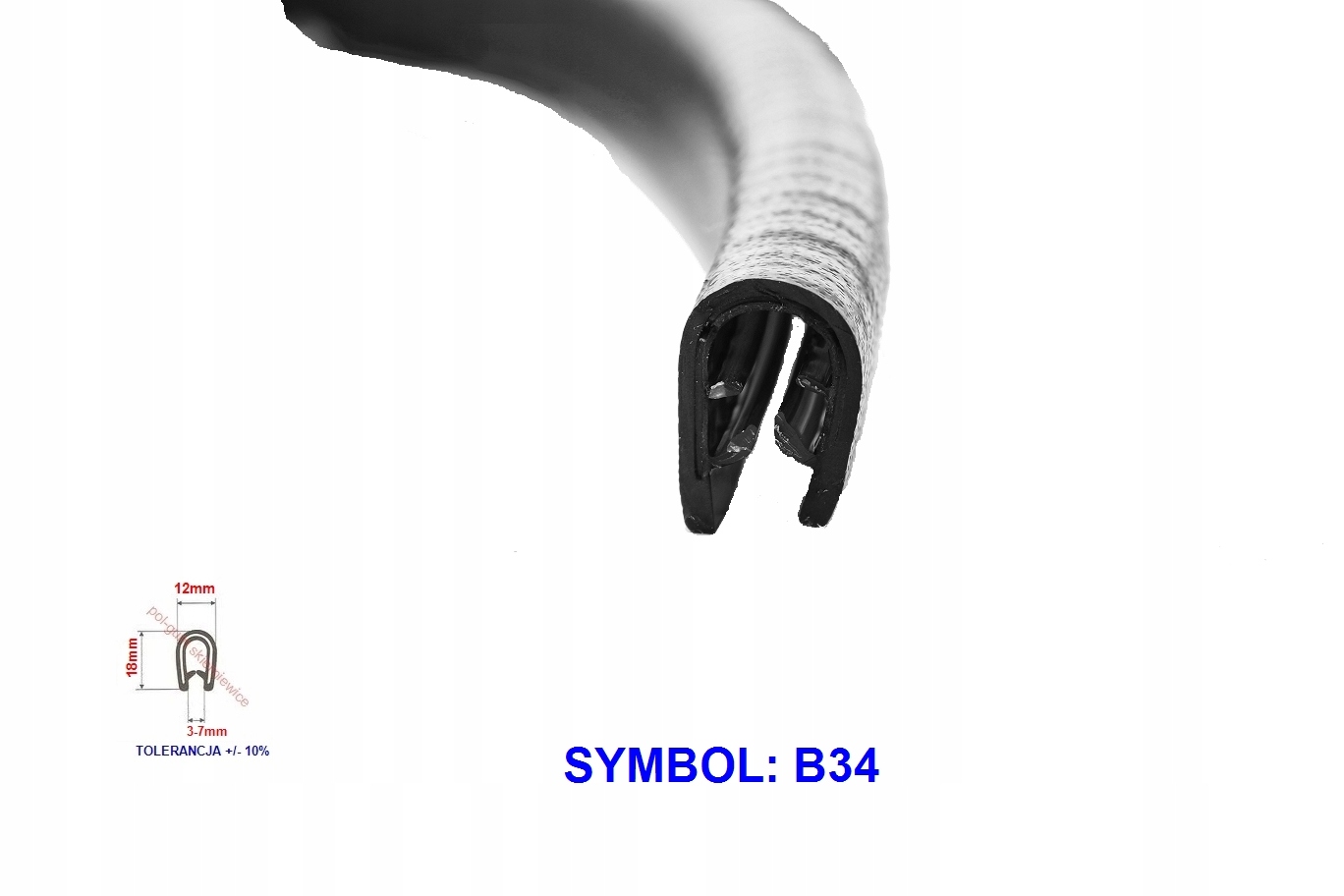 USZCZELKA PCV NA RANT KRAWĘDŹ KRAWĘDZIOWA U 3-7mm Producent części Inny