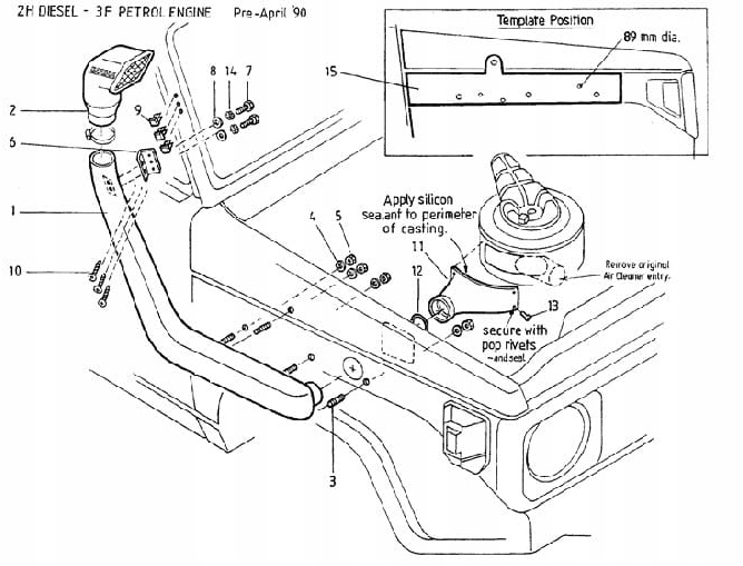 SNORKEL TOYOTA LAND CRUISER LC 70 71 73 75 78 Manufacturer Escape