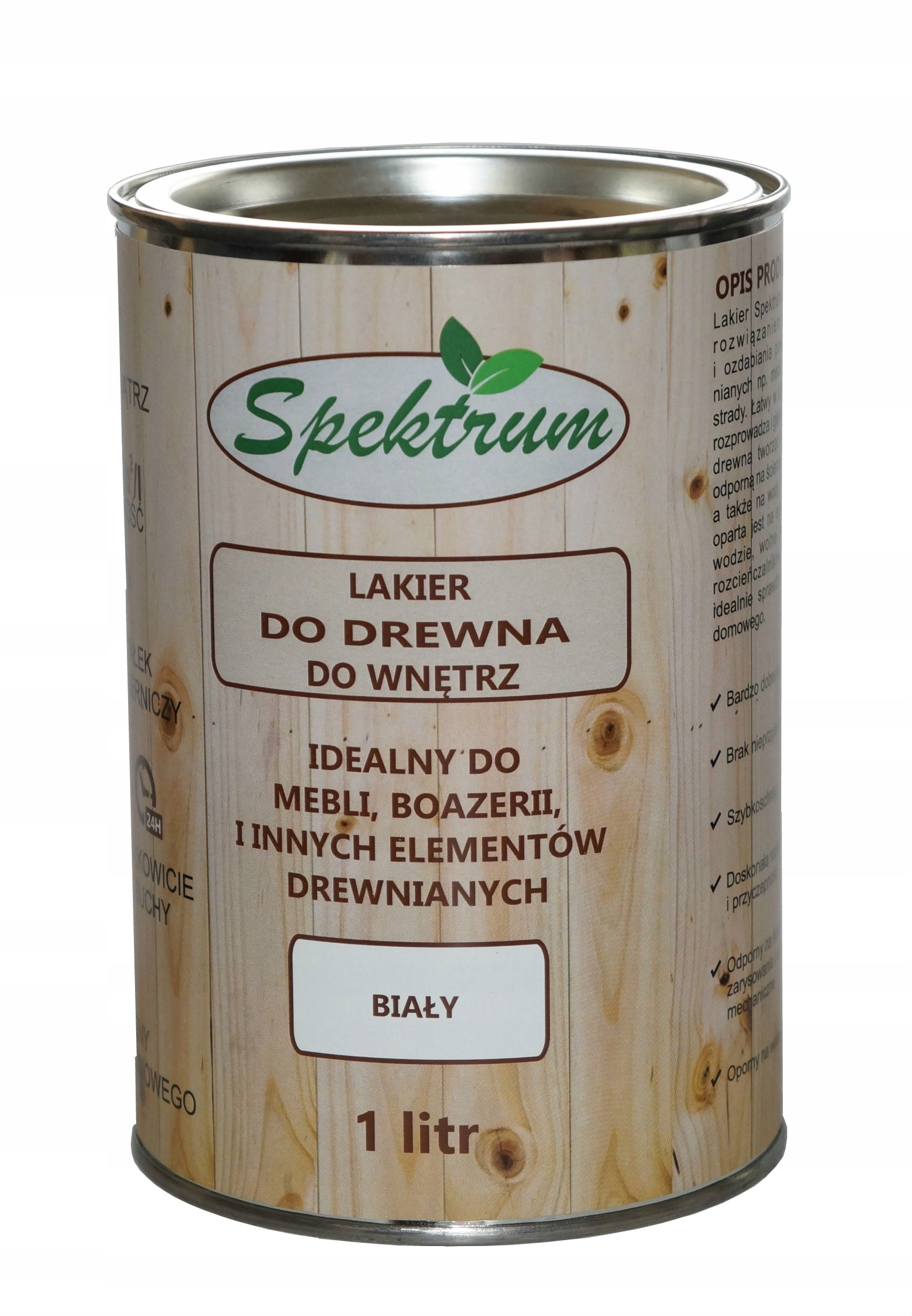 

Lakier do drewna Spektrum biały 1L