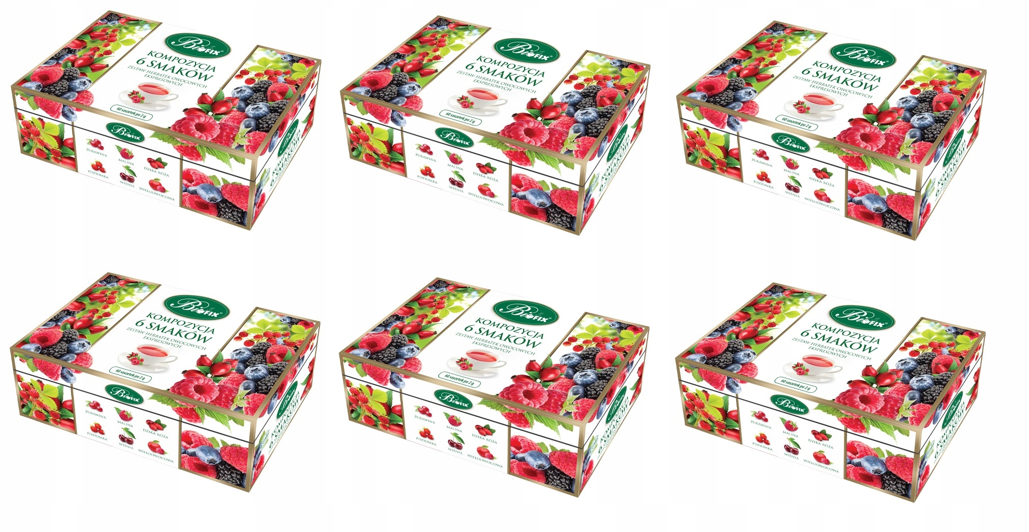 Herbata owocowa Biofix Bfix kompozycja 6 smaków x6