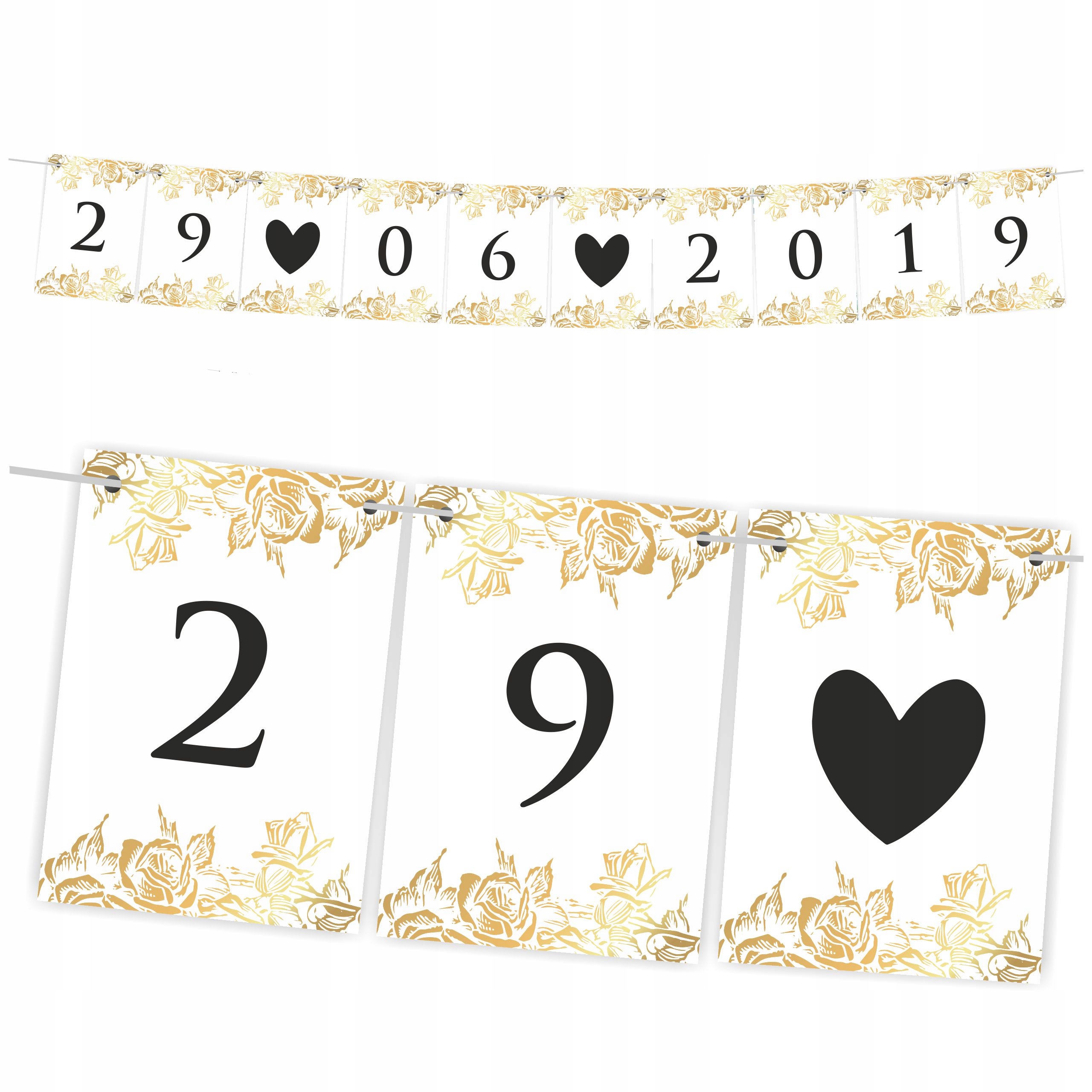 

Baner Weselny Girlanda Data Ślubu A5 personal.