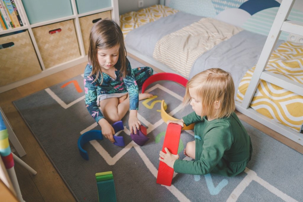 Fa szivárvány 6 elem 0+ színes építőkockák Íjak Dekoráció építés Grimm's Darabszám 6