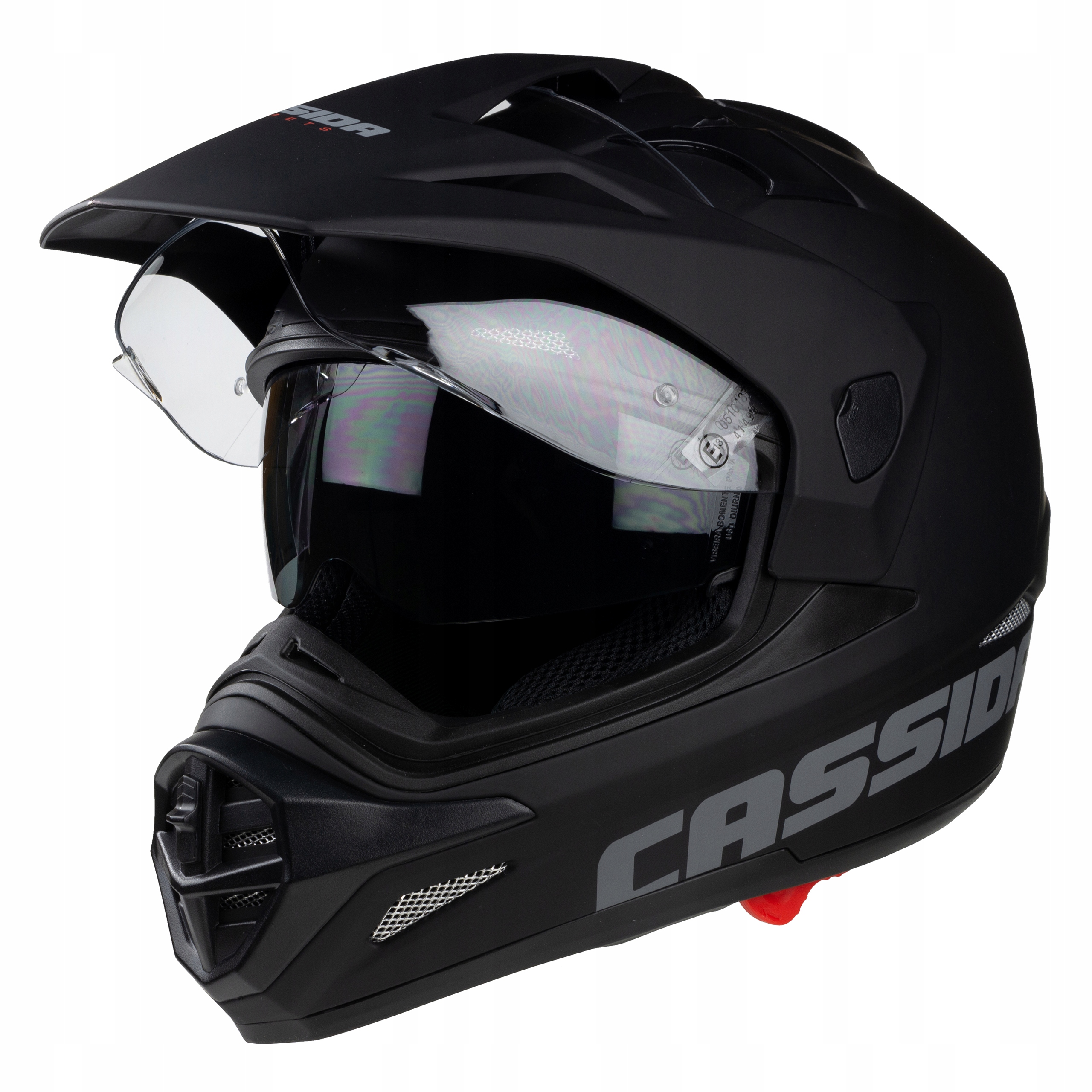 CASSIDA KASK CROSS MOTOCYKLOWY + ZESTAW OSŁON XL Kolor czarny