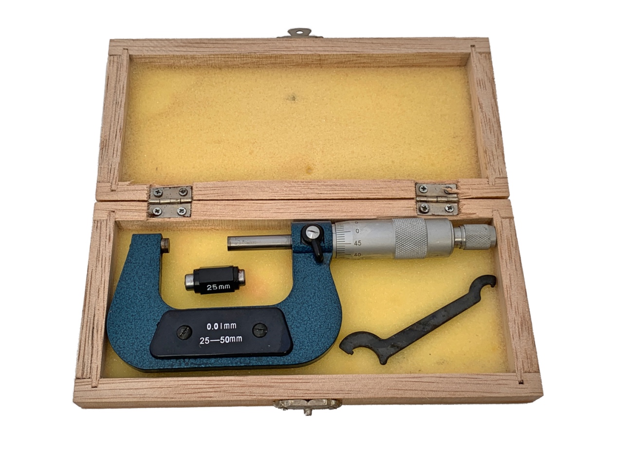 

Mikrometr Zewnętrzny 25-50 0,01 mm Drewniany Box