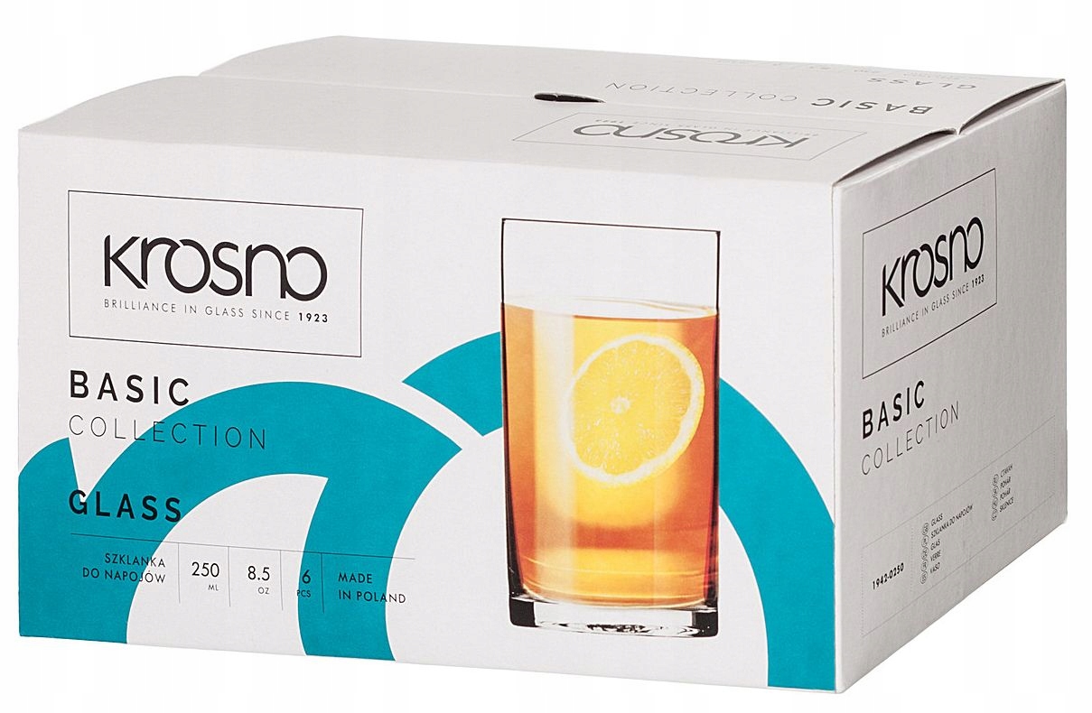 Szklanki do herbaty TIK 6szt 250ml | KROSNO Linia basic