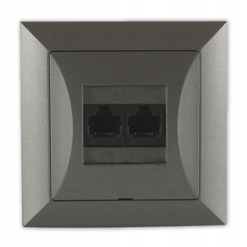 

Opal Gniazdo Komputerowe Podwójne 2xRJ45 5e Grafit
