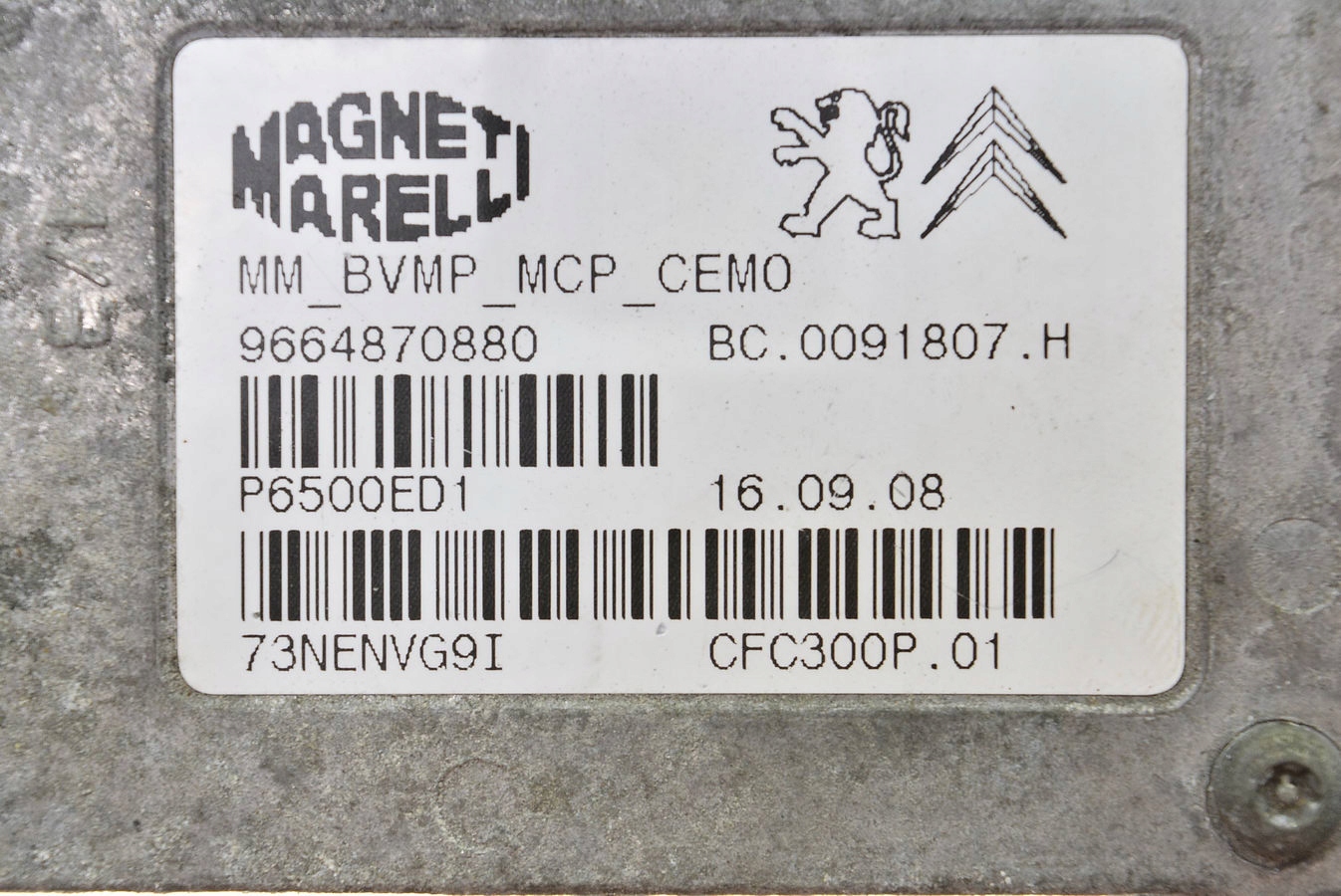 STEROWNIK SKRZYNI CITROEN 9664870880 BC.0091807.H Producent części Magneti Marelli