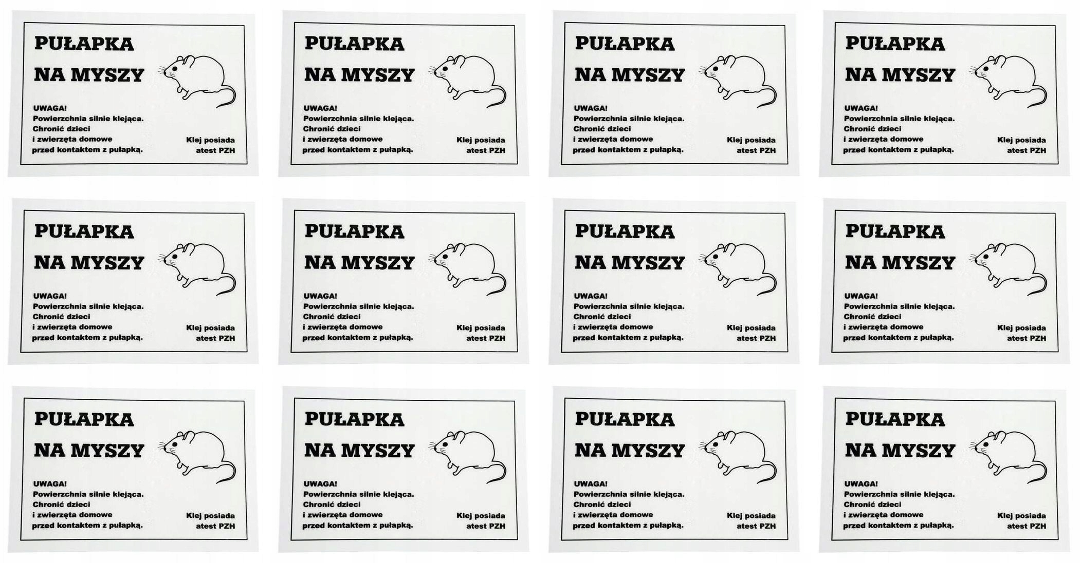

12szt P4 Koperta Pułapka Klejowa Lep Na Myszy Klej