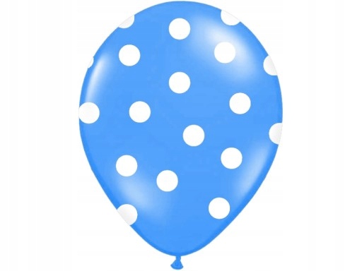 

Balony 30cm w kropki groszki balon Błękitno Białe